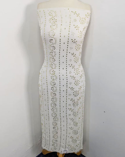 Handmade Premium Bamber Chiffon with Full Jaal Golden Mukesh Work 2PC Unstitched