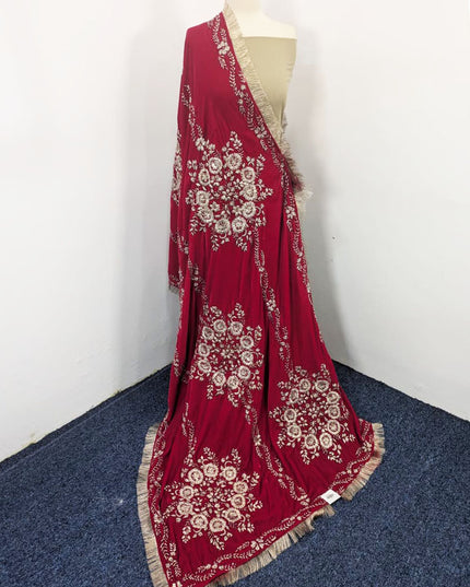 Premium Handmade Velvet with Gotta Work Shawl (Ready To Wear)