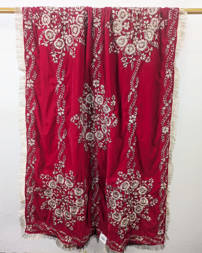 Premium Handmade Velvet with Gotta Work Shawl (Ready To Wear)