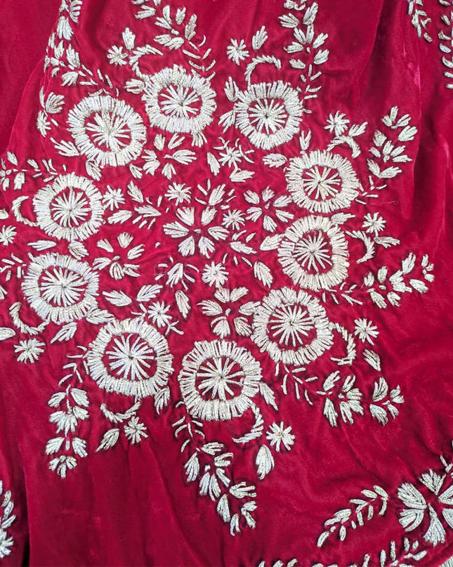 Premium Handmade Velvet with Gotta Work Shawl (Ready To Wear)