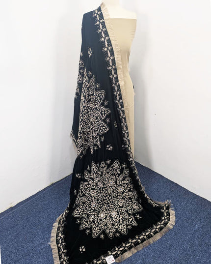 Handmade Luxury Velvet Shawl with Gotta Work  (Ready To Wear)