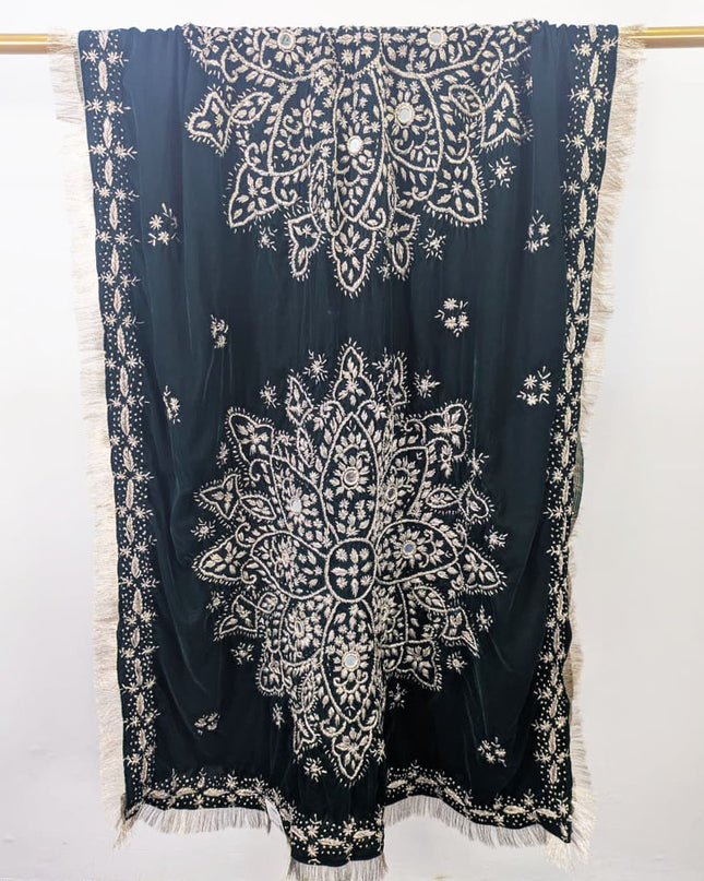 Handmade Luxury Velvet Shawl with Gotta Work  (Ready To Wear)