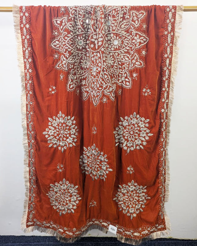 Exquisite Handmade Velvet Shawl with Gotta Work (Ready To Wear)