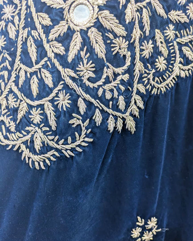 Luxury Handmade Velvet Shawl with Gotta Work  (Ready To Wear)