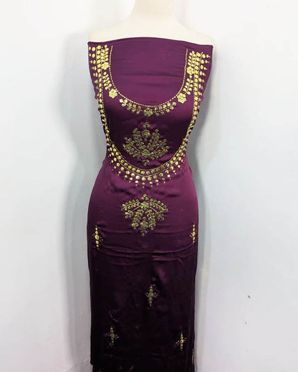 Fancy Shamooz Silk With Mukesh Work And Chunnri Dupatta 2PC Unstitched