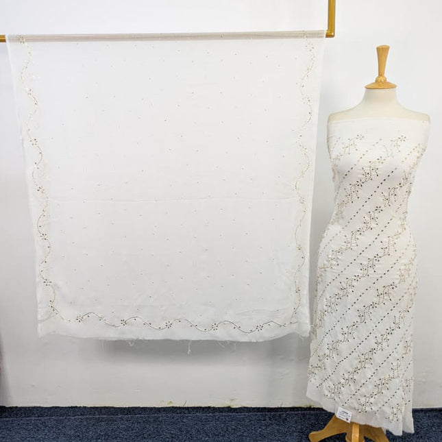 Handmade Mukesh Work Chiffon 2PC Unstitched