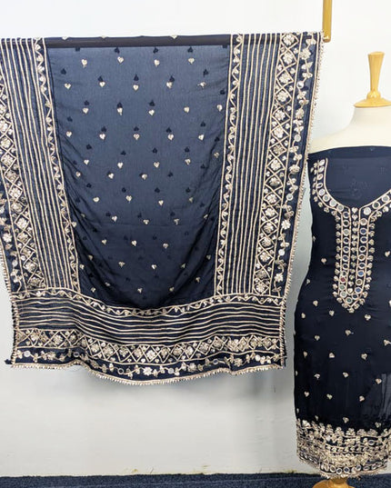 Chiffon with Gotta + Mirror Work & 4 Sided Border Dupatta 2PC Unstitched