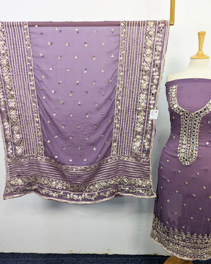 Chiffon with Gotta + Mirror Work & 4 Sided Border Dupatta 2PC Unstitched