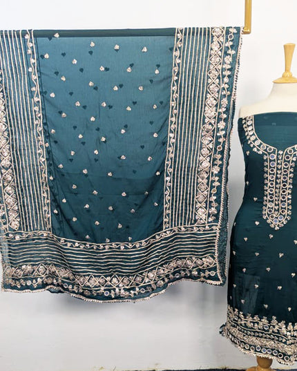 Chiffon with Gotta + Mirror Work & 4 Sided Border Dupatta 2PC Unstitched