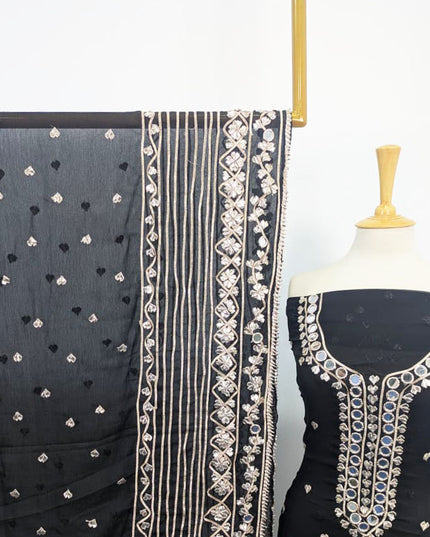 Chiffon with Gotta + Mirror Work & 4 Sided Border Dupatta 2PC Unstitched