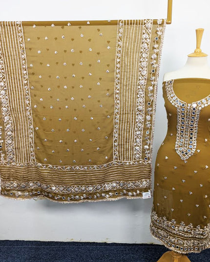 Chiffon with Gotta + Mirror Work & 4 Sided Border Dupatta 2PC Unstitched