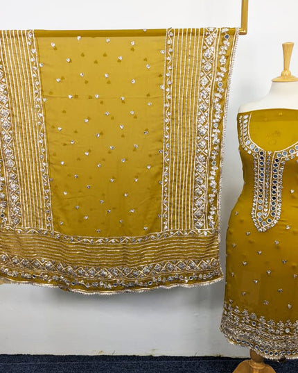 Chiffon with Gotta + Mirror Work & 4 Sided Border Dupatta 2PC Unstitched