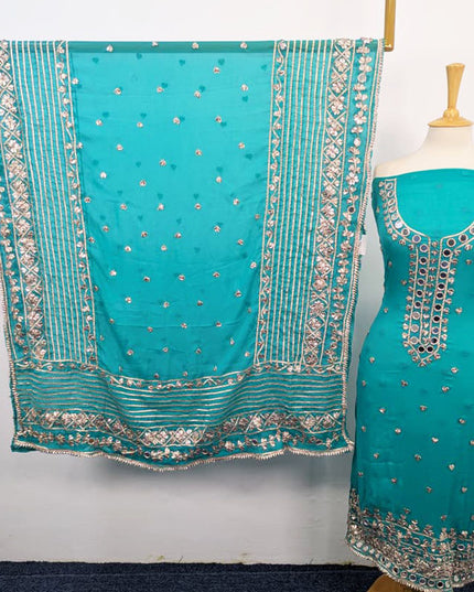 Chiffon with Gotta + Mirror Work & 4 Sided Border Dupatta 2PC Unstitched