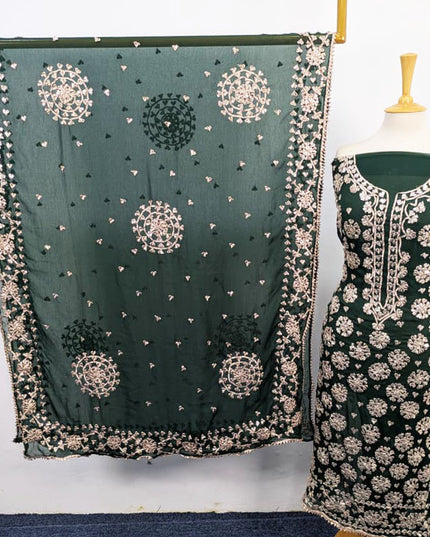 Fancy Handmade Chiffon with Full Jaal Gotta Work 2PC Unstitched