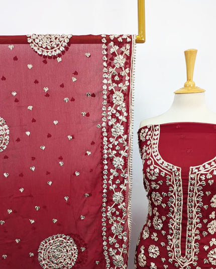 Handmade Chiffon with Full Jaal Gotta Work 2PC Unstitched