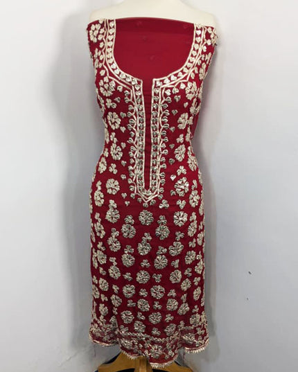 Handmade Chiffon with Full Jaal Gotta Work 2PC Unstitched