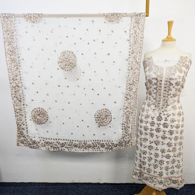 Fancy Handmade Full Jaal Gotta Work Chiffon 2PC Unstitched