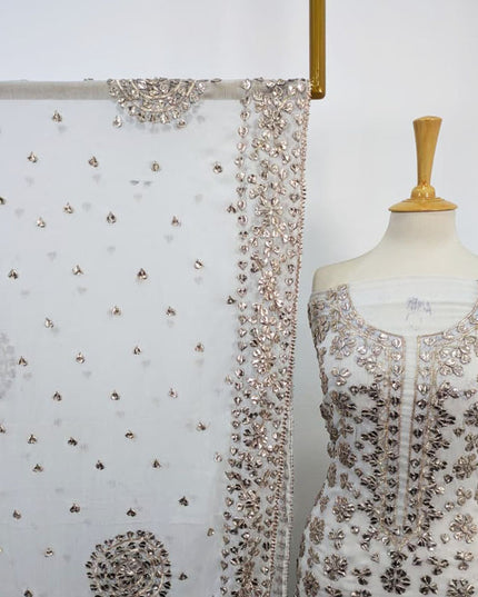 Fancy Handmade Full Jaal Gotta Work Chiffon 2PC Unstitched