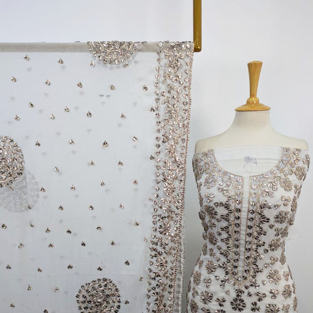 Fancy Handmade Full Jaal Gotta Work Chiffon 2PC Unstitched