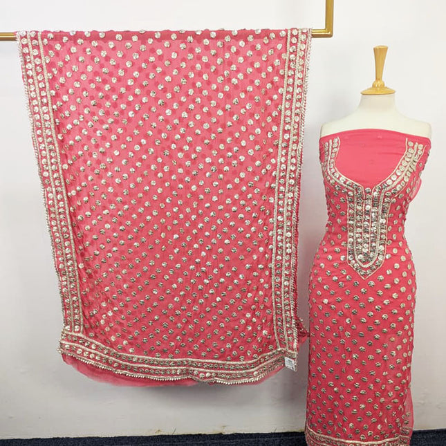 Fancy Handmade Full Jaal Gotta Work Chiffon 2PC Unstitched