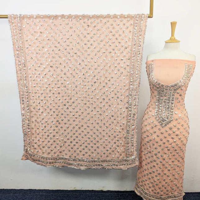 Fancy Handmade Full Jaal Gotta Work Chiffon 2PC Unstitched