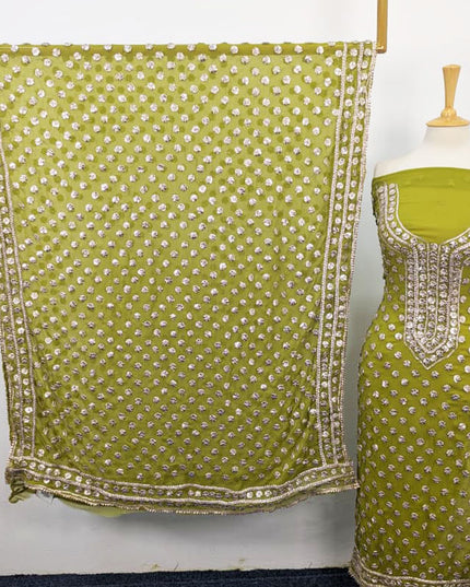 Fancy Handmade Full Jaal Gotta Work Chiffon 2PC Unstitched