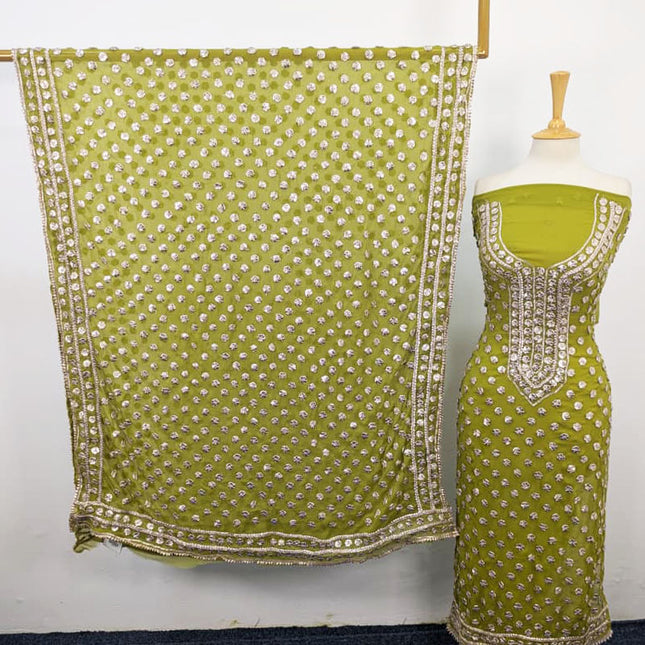 Fancy Handmade Full Jaal Gotta Work Chiffon 2PC Unstitched