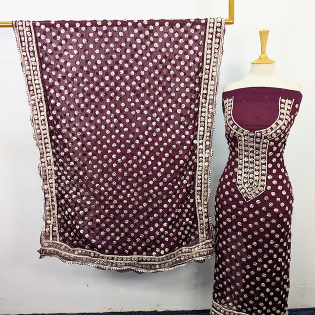 Fancy Handmade Full Jaal Gotta Work Chiffon 2PC Unstitched