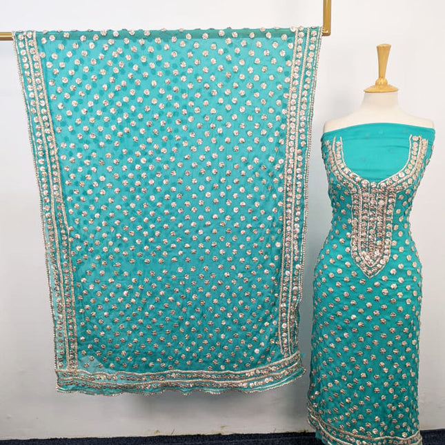 Fancy Handmade Full Jaal Gotta Work Chiffon 2PC Unstitched