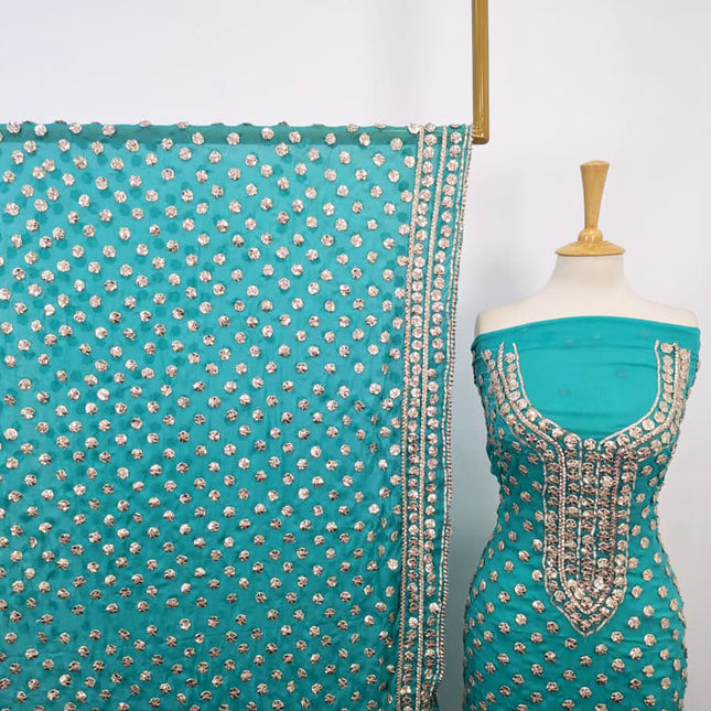 Fancy Handmade Full Jaal Gotta Work Chiffon 2PC Unstitched