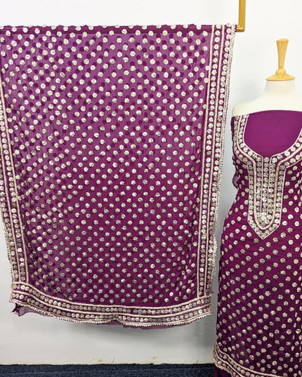 Fancy Handmade Full Jaal Gotta Work Chiffon 2PC Unstitched