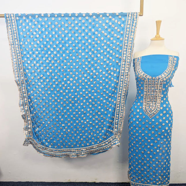 Fancy Handmade Full Jaal Gotta Work Chiffon 2PC Unstitched