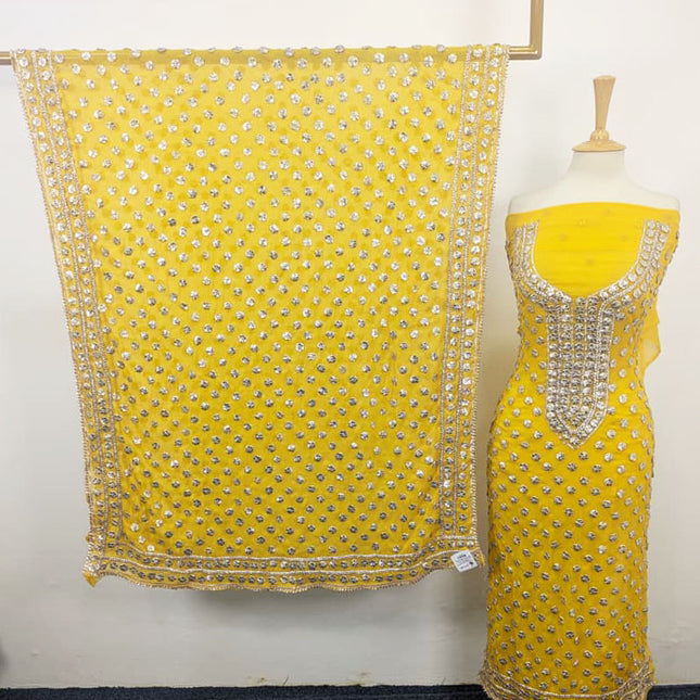 Fancy Handmade Full Jaal Gotta Work Chiffon 2PC Unstitched