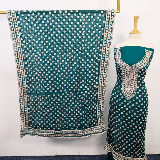 Fancy Handmade Full Jaal Gotta Work Chiffon 2PC Unstitched