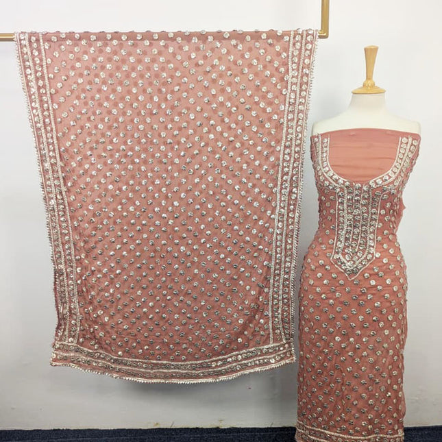 Fancy Handmade Full Jaal Gotta Work Chiffon 2PC Unstitched