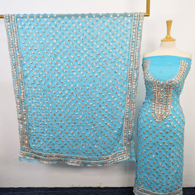 Fancy Handmade Full Jaal Gotta Work Chiffon 2PC Unstitched