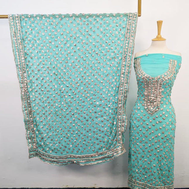 Fancy Handmade Full Jaal Gotta Work Chiffon 2PC Unstitched