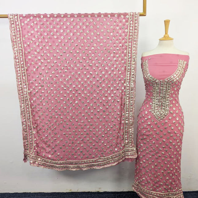 Fancy Handmade Full Jaal Gotta Work Chiffon 2PC Unstitched