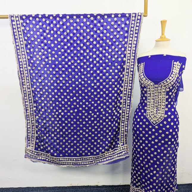 Fancy Handmade Full Jaal Gotta Work Chiffon 2PC Unstitched