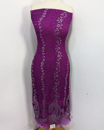 Pure China Crinkle with Chunnri Mukesh Work 2PC Unstitched