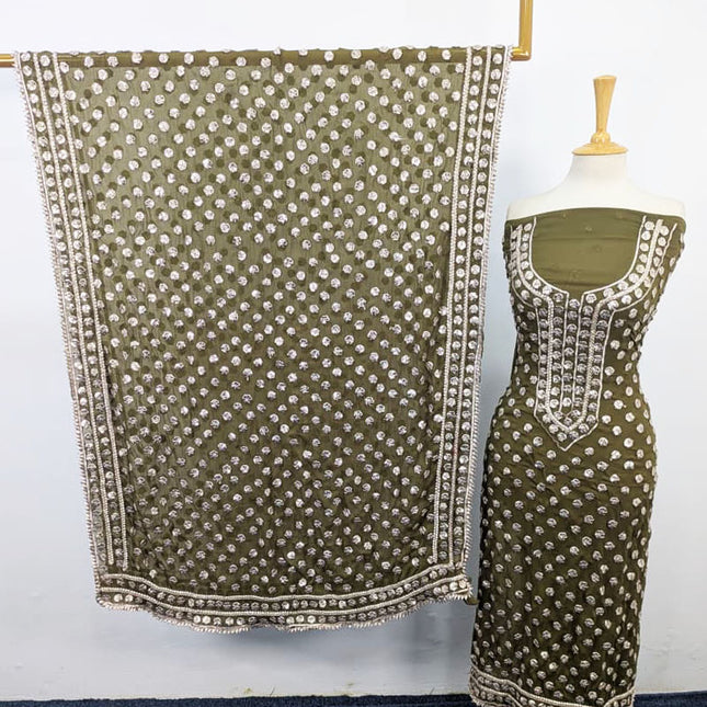 Fancy Handmade Full Jaal Gotta Work Chiffon 2PC Unstitched