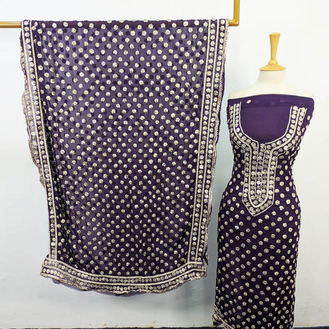 Fancy Handmade Full Jaal Gotta Work Chiffon 2PC Unstitched