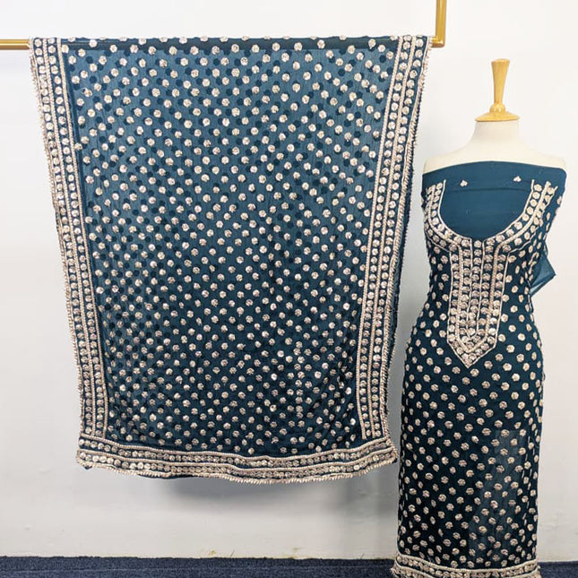 Fancy Handmade Full Jaal Gotta Work Chiffon 2PC Unstitched