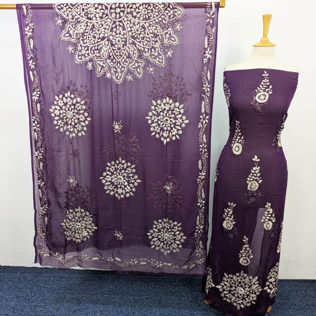 Handmade Full Jaal Gotta Work Chiffon 2 PC Unstitched