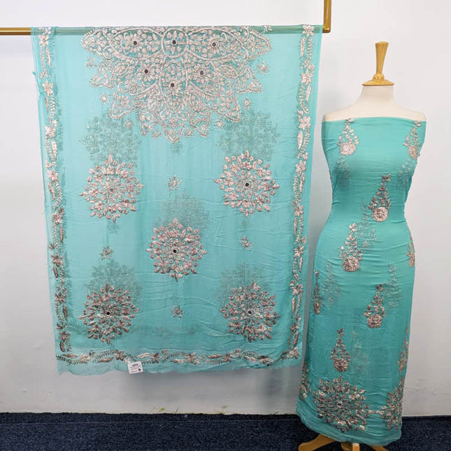Handmade Full Jaal Gotta Work Chiffon 2 PC Unstitched