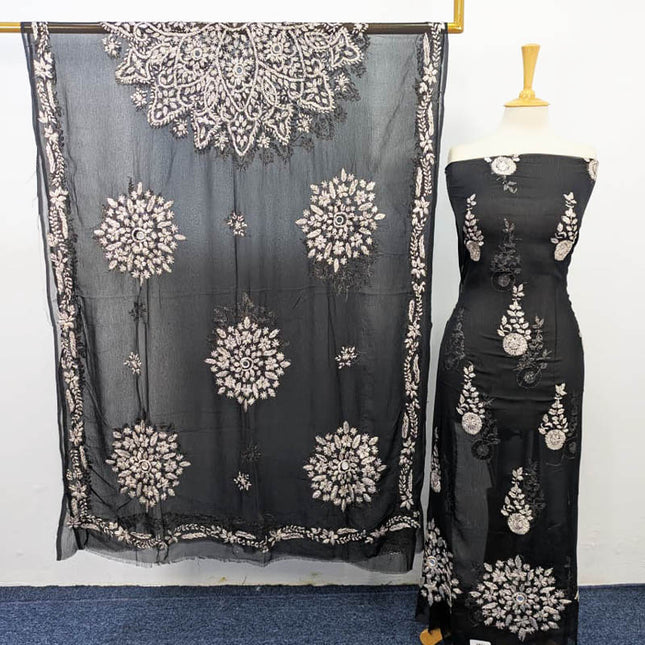 Handmade Full Jaal Gotta Work Chiffon 2 PC Unstitched