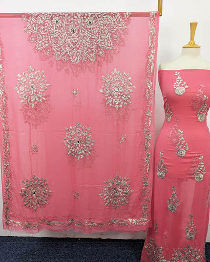 Handmade Full Jaal Gotta Work Chiffon 2 PC Unstitched