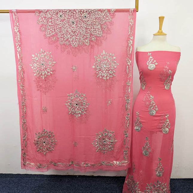 Handmade Full Jaal Gotta Work Chiffon 2 PC Unstitched