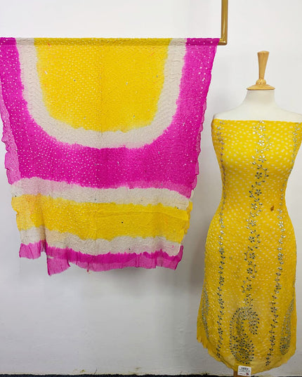 Chunnri Mukesh Work Pure China Crinkle 2PC Unstitched