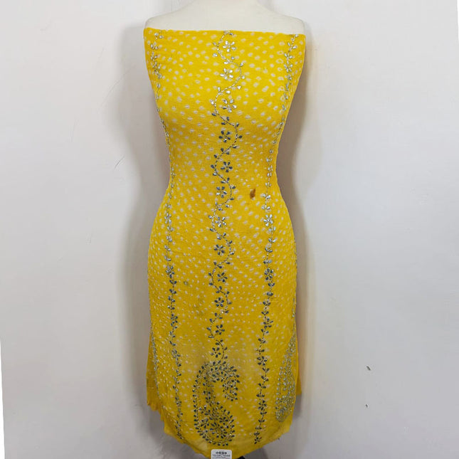 Chunnri Mukesh Work Pure China Crinkle 2PC Unstitched